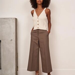 La Ligne Cream Cable Knit Top